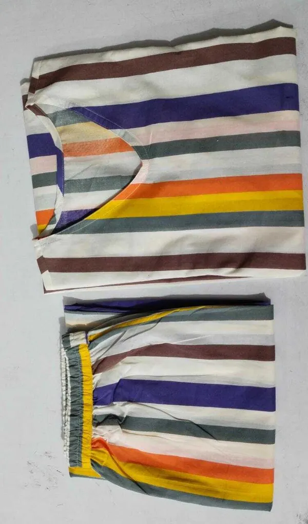 Multicolor_Cotton_Blend_3/4_Sleeve_Co-Ord_Set__for_women